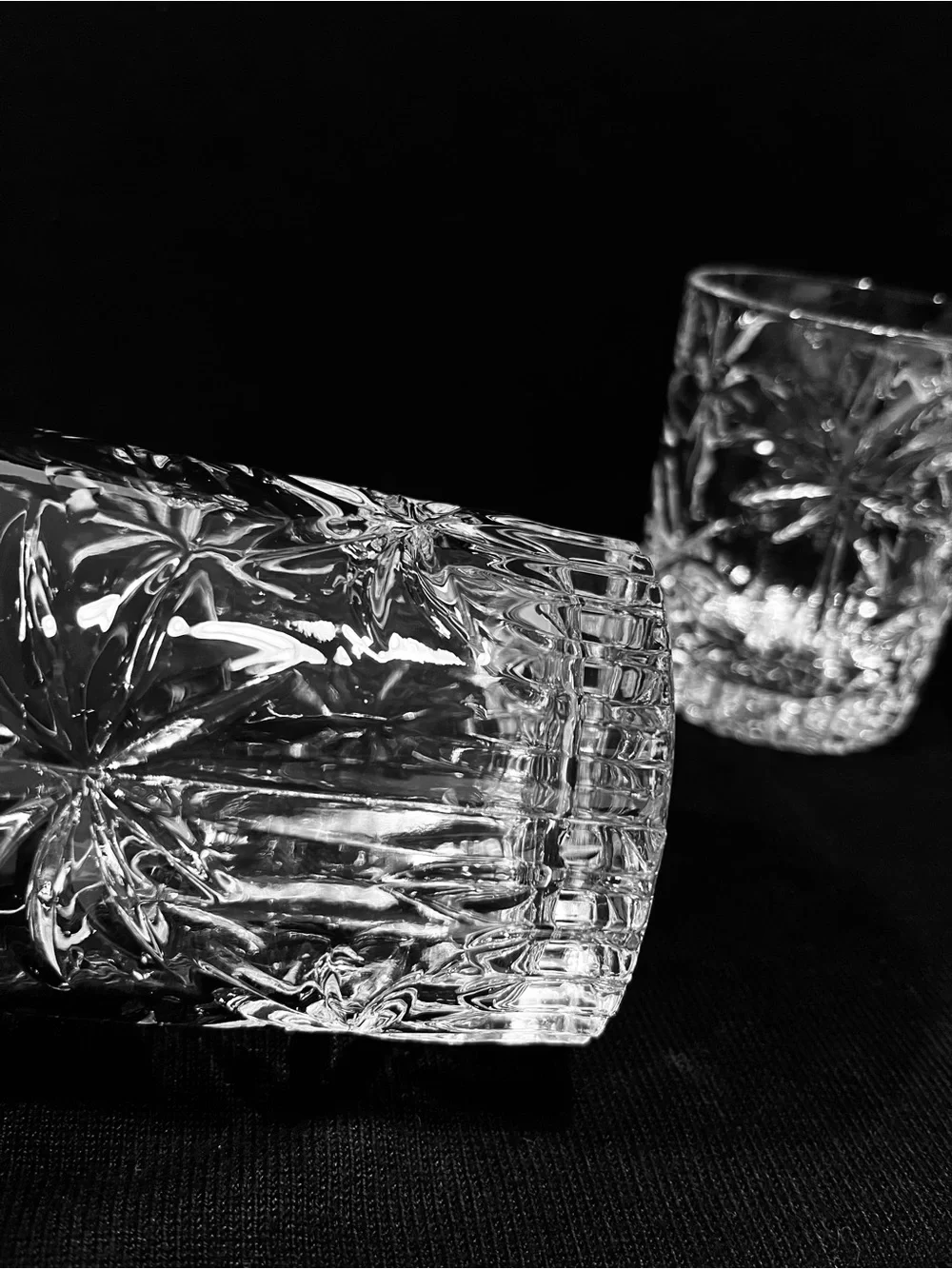 Godinger South Beach Palm Collection Crystal Double Old-Fashioned 4 Glasses